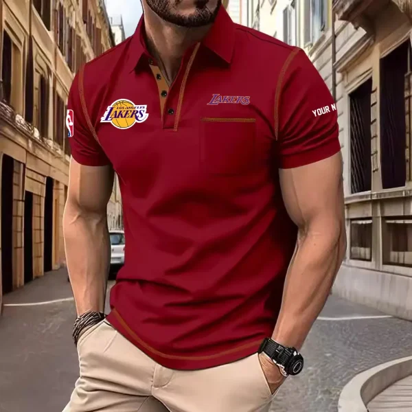 Los Angeles Lakers Summer Fashion Polo Shirts for Men Minimalist Men's Short Sleeve Tee SPTCPSSMS079 - Image 3