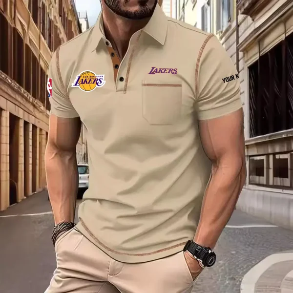 Los Angeles Lakers Summer Fashion Polo Shirts for Men Minimalist Men's Short Sleeve Tee SPTCPSSMS079 - Image 6