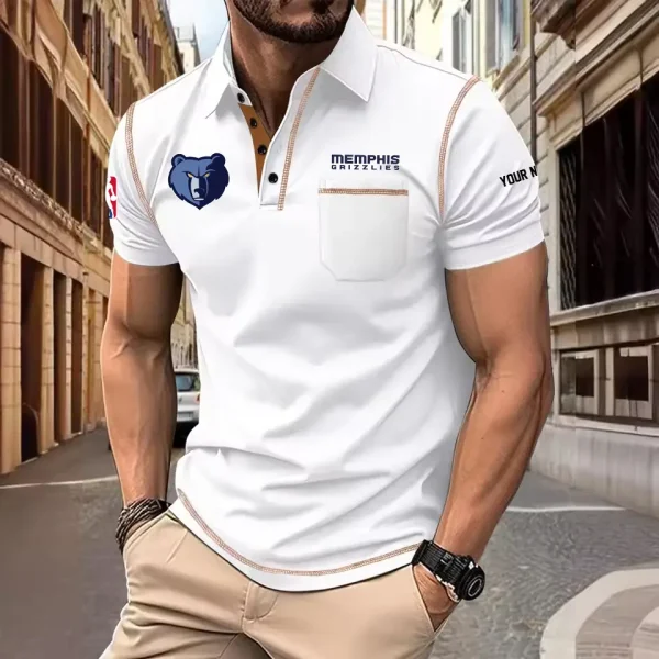 Memphis Grizzlies Summer Fashion Polo Shirts for Men Minimalist Men's Short Sleeve Tee SPTCPSSMS080 - Image 2