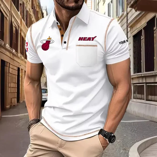 Miami Heat Summer Fashion Polo Shirts for Men Minimalist Men's Short Sleeve Tee SPTCPSSMS081 - Image 4