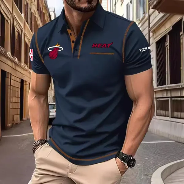 Miami Heat Summer Fashion Polo Shirts for Men Minimalist Men's Short Sleeve Tee SPTCPSSMS081 - Image 5