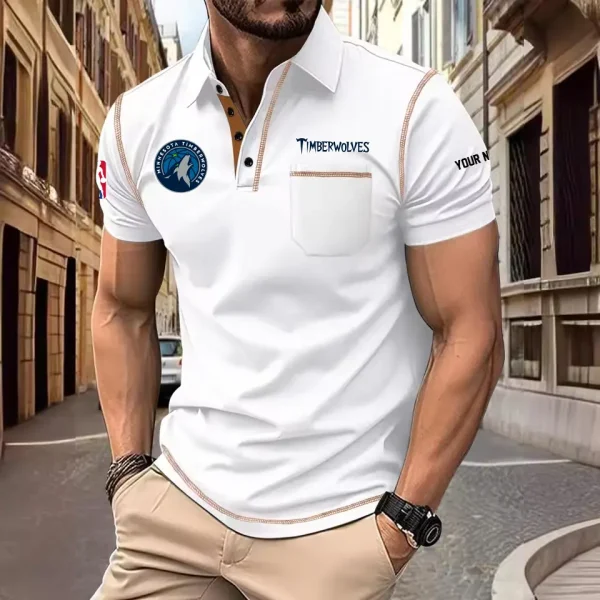 Minnesota Timberwolves Summer Fashion Polo Shirts for Men Minimalist Men's Short Sleeve Tee SPTCPSSMS083 - Image 4