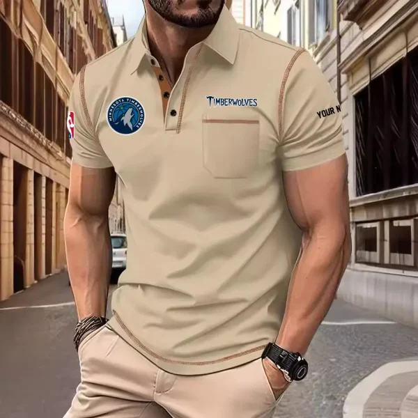 Minnesota Timberwolves Summer Fashion Polo Shirts for Men Minimalist Men's Short Sleeve Tee SPTCPSSMS083 - Image 6
