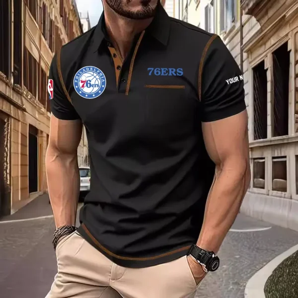 Philadelphia 76ers Summer Fashion Polo Shirts for Men Minimalist Men's Short Sleeve Tee SPTCPSSMS088 - Image 3