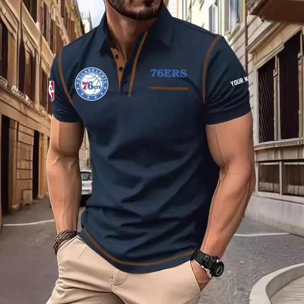 Philadelphia 76ers Summer Fashion Polo Shirts for Men Minimalist Men's Short Sleeve Tee SPTCPSSMS088 - Image 6
