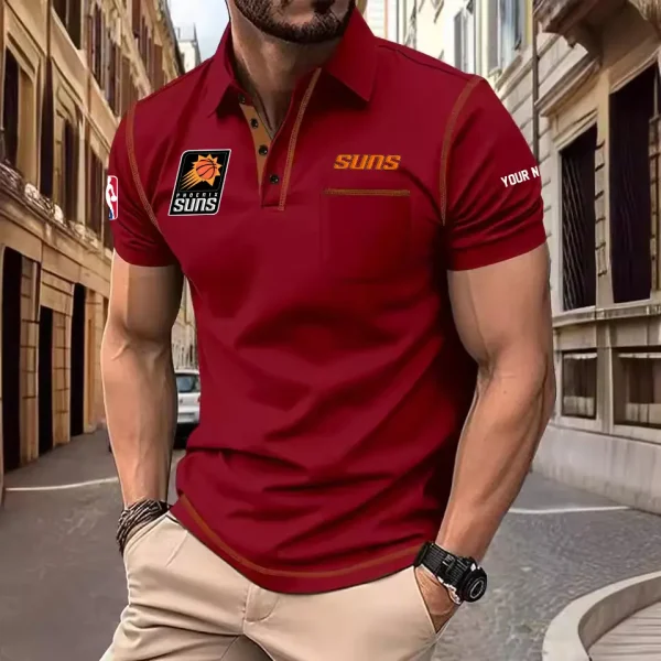 Phoenix Suns Summer Fashion Polo Shirts for Men Minimalist Men's Short Sleeve Tee SPTCPSSMS089 - Image 3