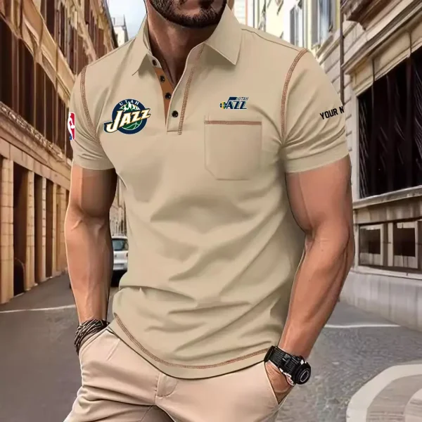 Utah Jazz Summer Fashion Polo Shirts for Men Minimalist Men's Short Sleeve Tee SPTCPSSMS094