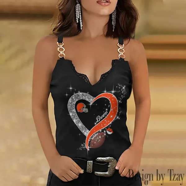 Cleveland Browns NFL Chain Strap Tank Top For Women Style 2025 SPTWCSTT403