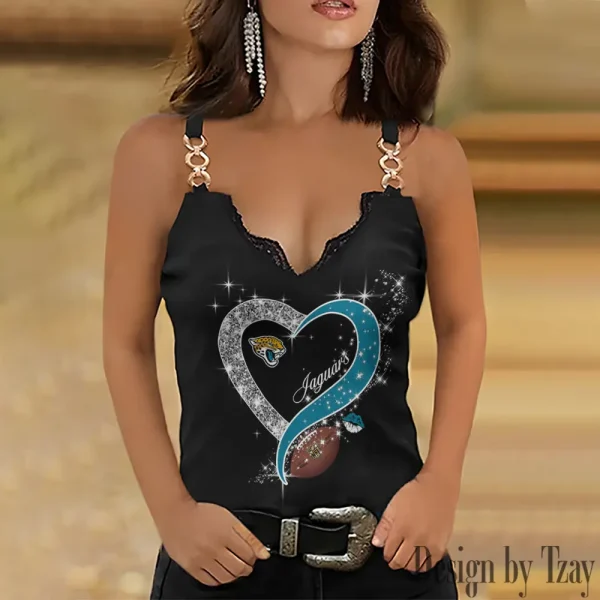 Jacksonville Jaguars NFL Chain Strap Tank Top For Women Style 2025 SPTWCSTT410