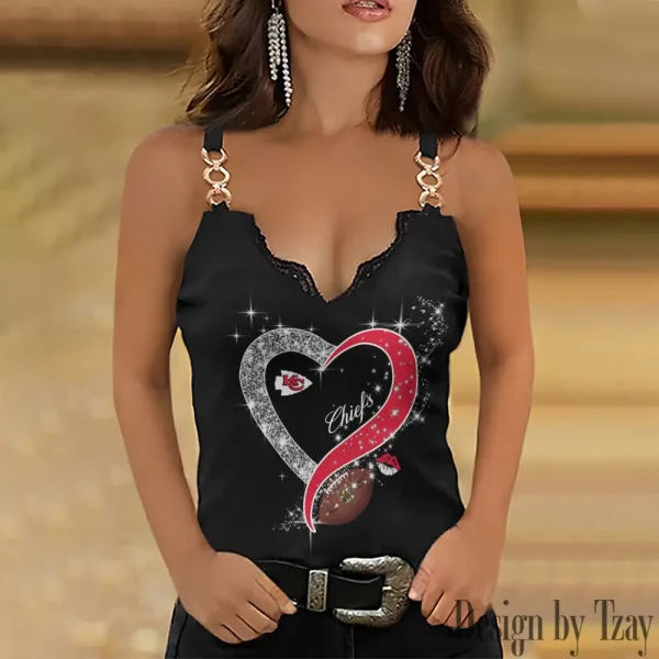 Kansas City Chiefs NFL Chain Strap Tank Top For Women Style 2025 SPTWCSTT411