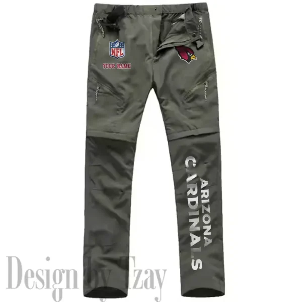 Arizona Cardinals Men's Outdoor Hiking Pants Waterproof Detachable Quick Dry Fishing Pants Lightwweight SPTDQD001