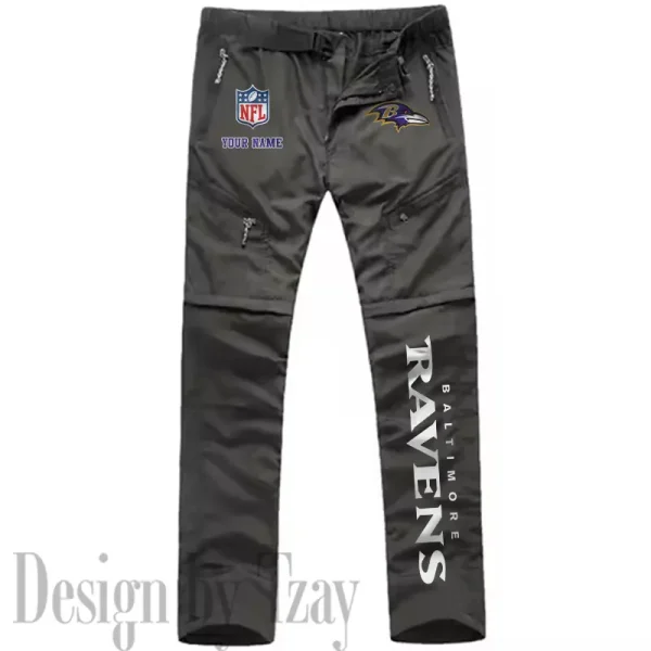 Baltimore Ravens Men's Outdoor Hiking Pants Waterproof Detachable Quick Dry Fishing Pants Lightwweight SPTDQD003 - Image 2