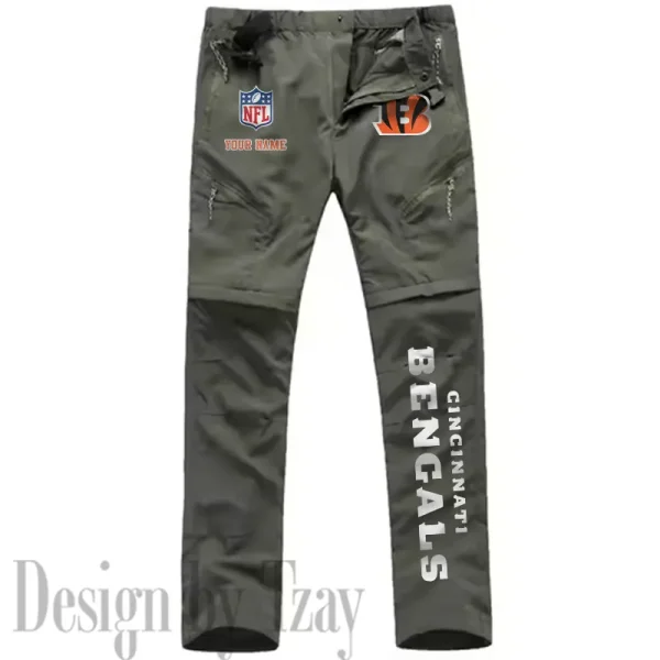Cincinnati Bengals Men's Outdoor Hiking Pants Waterproof Detachable Quick Dry Fishing Pants Lightwweight SPTDQD007 - Image 2