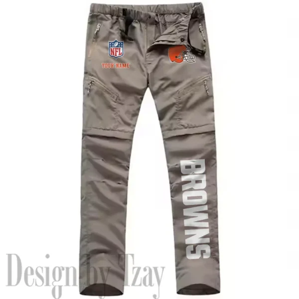 Cleveland Browns Men's Outdoor Hiking Pants Waterproof Detachable Quick Dry Fishing Pants Lightwweight SPTDQD008