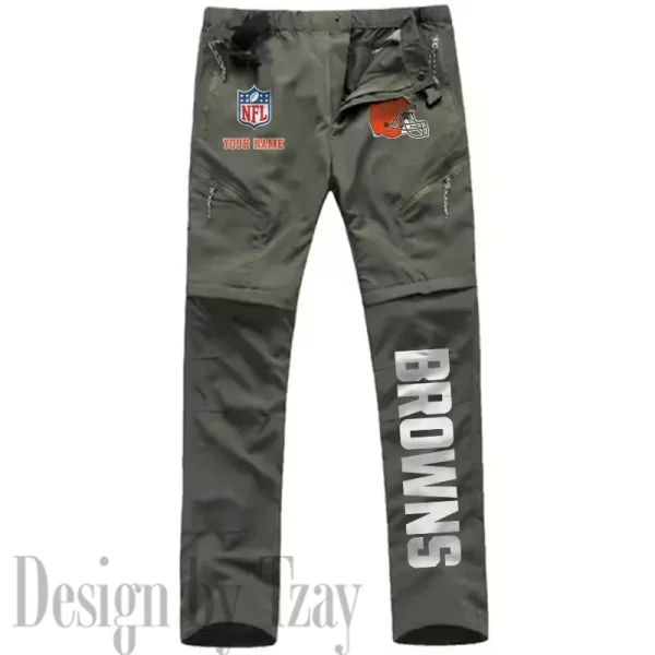 Cleveland Browns Men's Outdoor Hiking Pants Waterproof Detachable Quick Dry Fishing Pants Lightwweight SPTDQD008 - Image 2