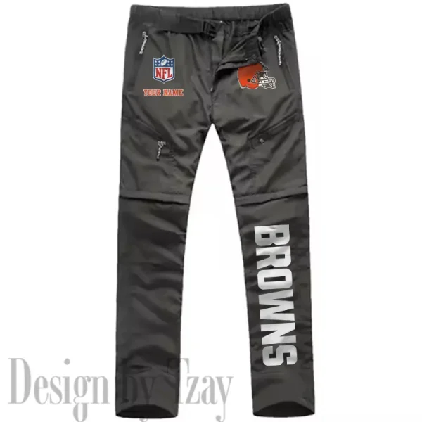 Cleveland Browns Men's Outdoor Hiking Pants Waterproof Detachable Quick Dry Fishing Pants Lightwweight SPTDQD008 - Image 3