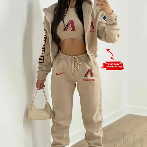 Arizona Diamondbacks MLB Women's Outfit Winter Athleisure 3 Piece Set SPTWAL3PS132 - Image 2