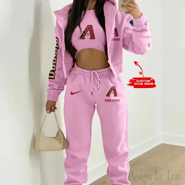 Arizona Diamondbacks MLB Women's Outfit Winter Athleisure 3 Piece Set SPTWAL3PS132 - Image 4
