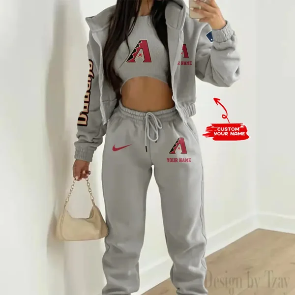 Arizona Diamondbacks MLB Women's Outfit Winter Athleisure 3 Piece Set SPTWAL3PS132 - Image 7