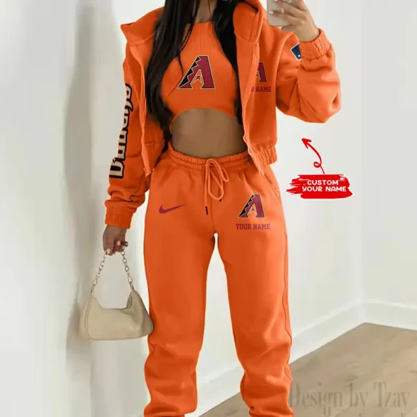 Arizona Diamondbacks MLB Women's Outfit Winter Athleisure 3 Piece Set SPTWAL3PS132 - Image 8