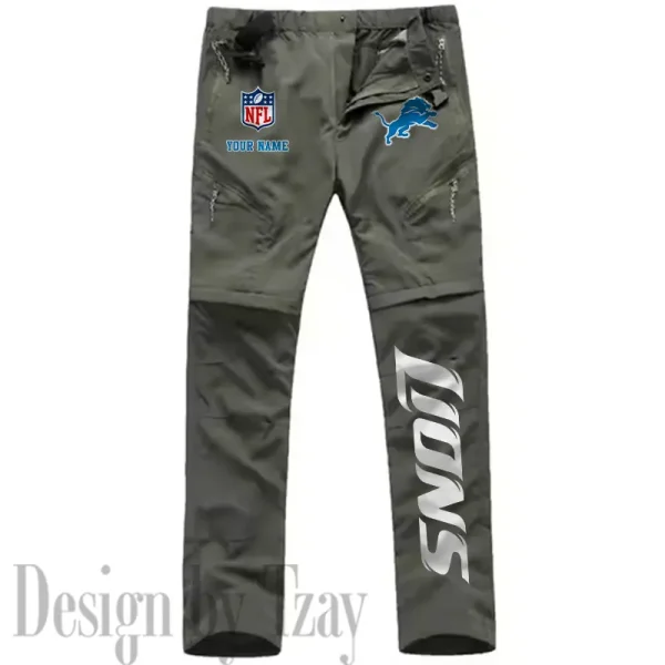 Detroit Lions Men's Outdoor Hiking Pants Waterproof Detachable Quick Dry Fishing Pants Lightwweight SPTDQD011 - Image 2