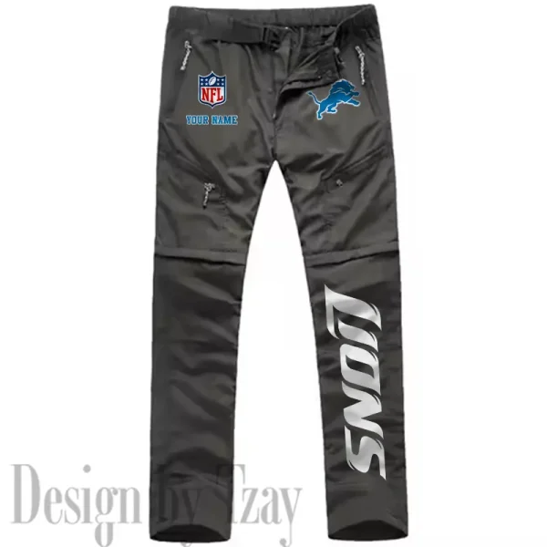 Detroit Lions Men's Outdoor Hiking Pants Waterproof Detachable Quick Dry Fishing Pants Lightwweight SPTDQD011 - Image 3