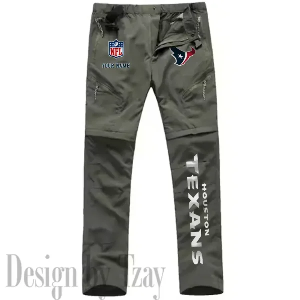 Houston Texans Men's Outdoor Hiking Pants Waterproof Detachable Quick Dry Fishing Pants Lightwweight SPTDQD013