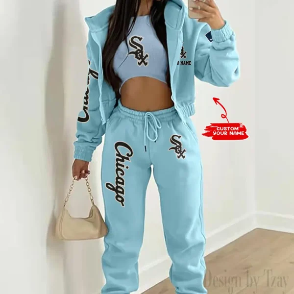 Chicago White Sox MLB Women's Outfit Winter Athleisure 3 Piece Set SPTWAL3PS137 - Image 4