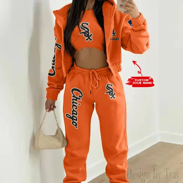 Chicago White Sox MLB Women's Outfit Winter Athleisure 3 Piece Set SPTWAL3PS137 - Image 5