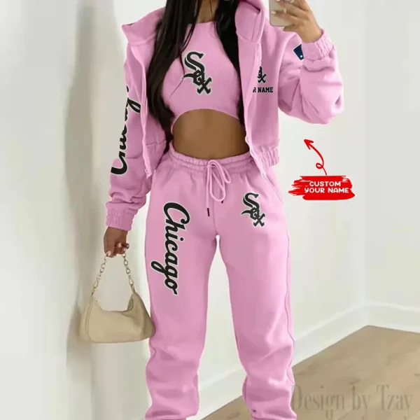 Chicago White Sox MLB Women's Outfit Winter Athleisure 3 Piece Set SPTWAL3PS137 - Image 6