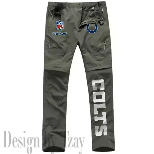 Indianapolis Colts Men's Outdoor Hiking Pants Waterproof Detachable Quick Dry Fishing Pants Lightwweight SPTDQD014