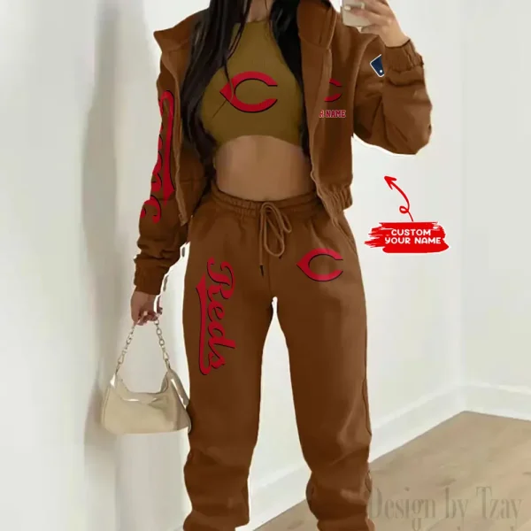 Cincinnati Reds MLB Women's Outfit Winter Athleisure 3 Piece Set SPTWAL3PS138