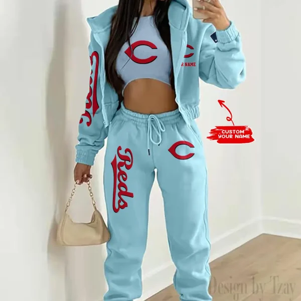 Cincinnati Reds MLB Women's Outfit Winter Athleisure 3 Piece Set SPTWAL3PS138 - Image 4