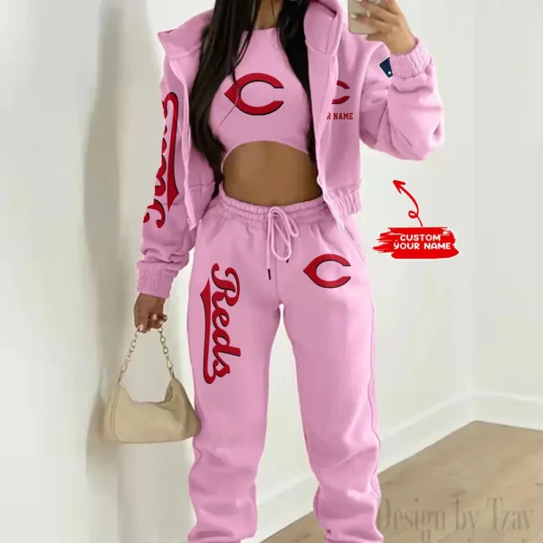 Cincinnati Reds MLB Women's Outfit Winter Athleisure 3 Piece Set SPTWAL3PS138 - Image 5