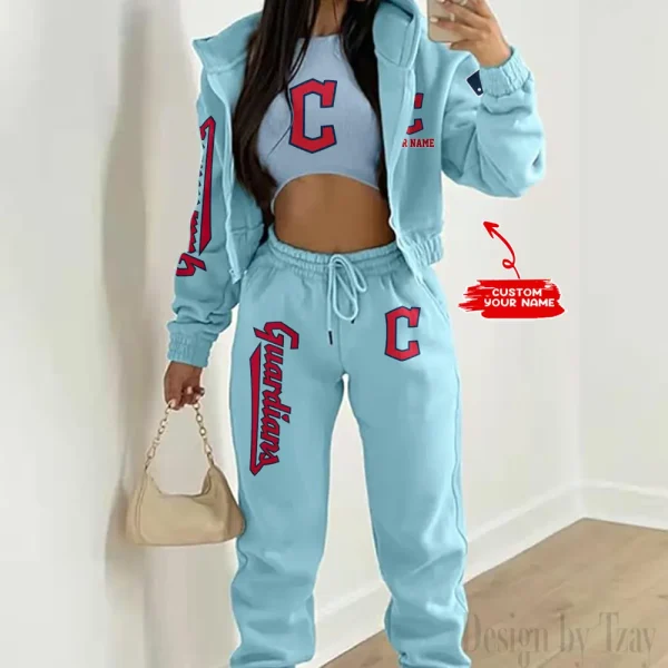 Cleveland Guardians MLB Women's Outfit Winter Athleisure 3 Piece Set SPTWAL3PS139 - Image 3