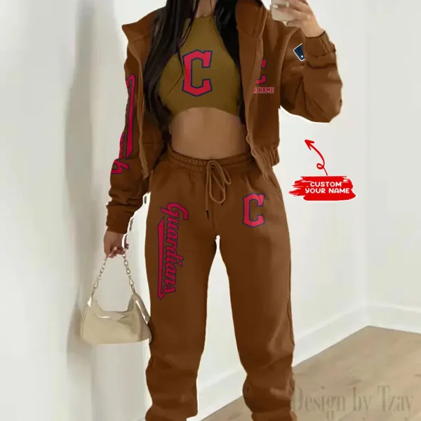 Cleveland Guardians MLB Women's Outfit Winter Athleisure 3 Piece Set SPTWAL3PS139 - Image 6