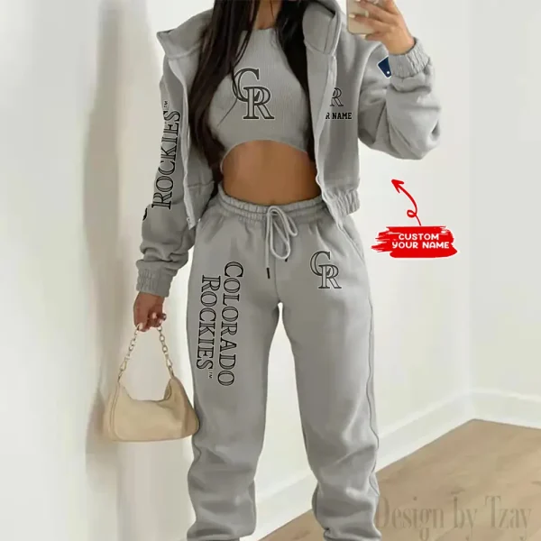 Colorado Rockies MLB Women's Outfit Winter Athleisure 3 Piece Set SPTWAL3PS140