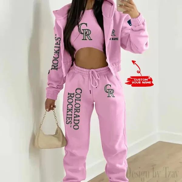Colorado Rockies MLB Women's Outfit Winter Athleisure 3 Piece Set SPTWAL3PS140 - Image 4