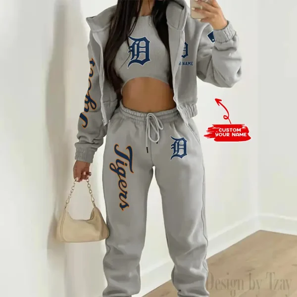 Detroit Tigers MLB Women's Outfit Winter Athleisure 3 Piece Set SPTWAL3PS141 - Image 2