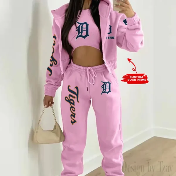 Detroit Tigers MLB Women's Outfit Winter Athleisure 3 Piece Set SPTWAL3PS141 - Image 5