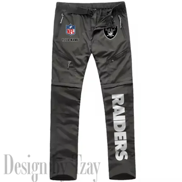 Las Vegas Raiders Men's Outdoor Hiking Pants Waterproof Detachable Quick Dry Fishing Pants Lightwweight SPTDQD017