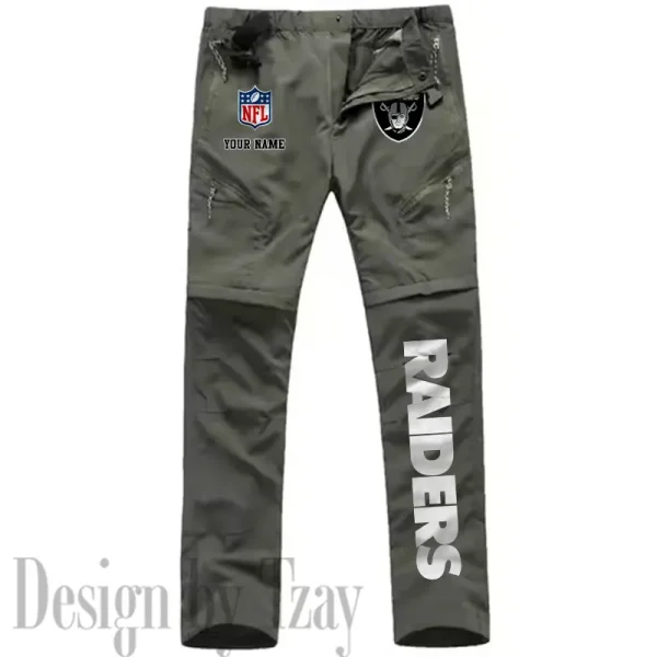 Las Vegas Raiders Men's Outdoor Hiking Pants Waterproof Detachable Quick Dry Fishing Pants Lightwweight SPTDQD017 - Image 3