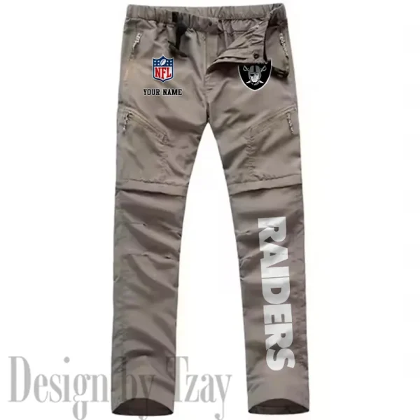 Las Vegas Raiders Men's Outdoor Hiking Pants Waterproof Detachable Quick Dry Fishing Pants Lightwweight SPTDQD017 - Image 4