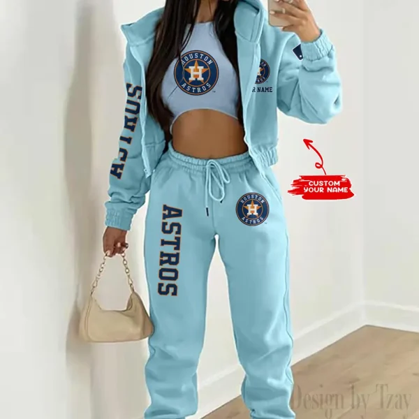 Houston Astros MLB Women's Outfit Winter Athleisure 3 Piece Set SPTWAL3PS142 - Image 5