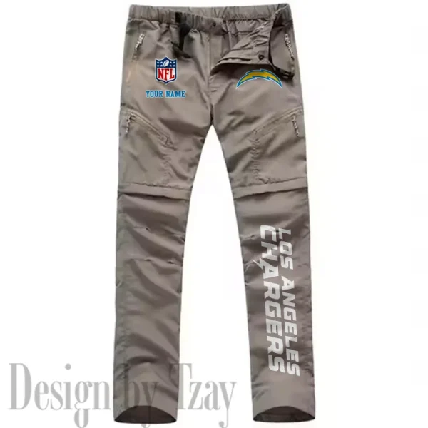 Los Angeles Chargers Men's Outdoor Hiking Pants Waterproof Detachable Quick Dry Fishing Pants Lightwweight SPTDQD018