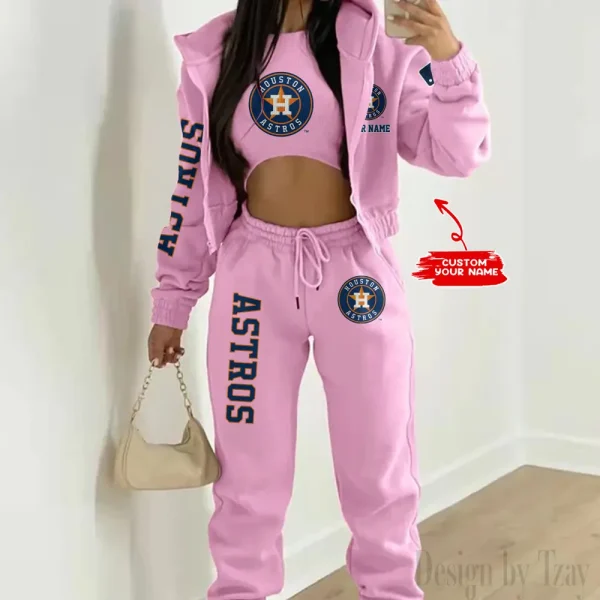 Houston Astros MLB Women's Outfit Winter Athleisure 3 Piece Set SPTWAL3PS142 - Image 6