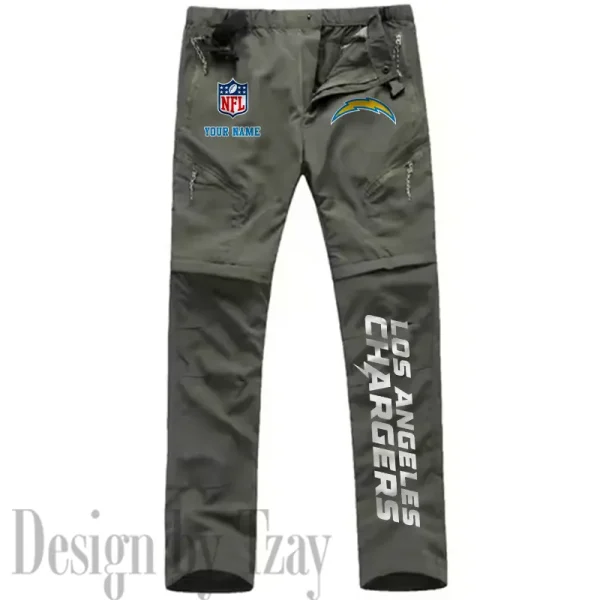 Los Angeles Chargers Men's Outdoor Hiking Pants Waterproof Detachable Quick Dry Fishing Pants Lightwweight SPTDQD018 - Image 2