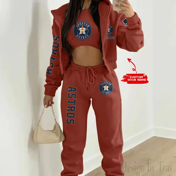 Houston Astros MLB Women's Outfit Winter Athleisure 3 Piece Set SPTWAL3PS142 - Image 7