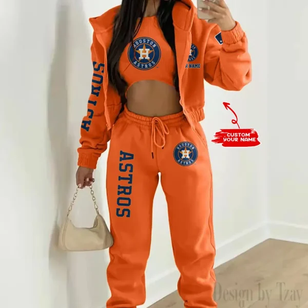 Houston Astros MLB Women's Outfit Winter Athleisure 3 Piece Set SPTWAL3PS142 - Image 8