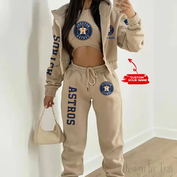 Houston Astros MLB Women's Outfit Winter Athleisure 3 Piece Set SPTWAL3PS142